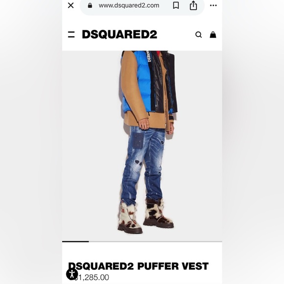 DSQUARED2 Men's Orange and Black Puffer Vest - Picture 15 of 15